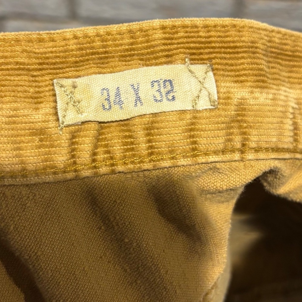 Polo Ralph Lauren Mens Corduroy Pants 34x32 Mustard Tan Straight Leg Dungarees - Picture 7 of 10